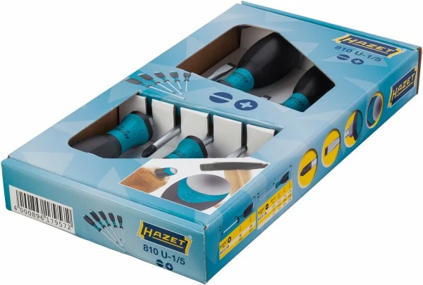 Hazet Schraubendreher-Satz mit Schlagkappe, 810U-1/5 Hazet Schraubendreher-Satz Mit Schlagkappe, 810U-1/5 -Bosch Verkäufe 810u 1 5 23detail
