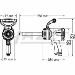 HAZET Twin Turbo Schlagschrauber, Lange Spindel, 9013LGTT -Bosch Verkäufe 9013lgtt skizze 600x600