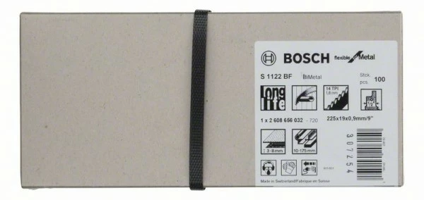 Bosch Säbelsägeblatt S 1122 BF Flexible for Metal, 100er-Pack 2608656032 Bosch Säbelsägeblatt S 1122 BF Flexible For Metal, 100er-Pack 2608656032 -Bosch Verkäufe IMG RD 142871