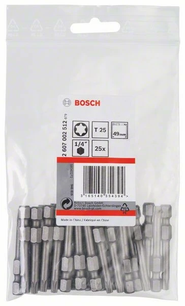 Bosch Schrauberbit Extra-Hart T25, 49 mm, 25er-Pack 2607002512 Bosch Schrauberbit Extra-Hart T25, 49 Mm, 25er-Pack 2607002512 -Bosch Verkäufe IMG RD 145318