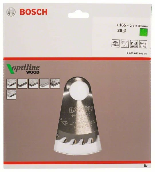 Bosch Kreissägeblatt Optiline Handkreissägen, 165 x 30 x 2,6 mm, 36 2608640603 Bosch Kreissägeblatt Optiline Handkreissägen, 165 X 30 X 2,6 Mm, 36 2608640603 -Bosch Verkäufe IMG RD 155111