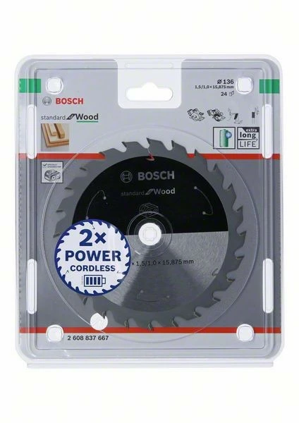 Bosch Akku-Kreissägeblatt for Wood, 136 x 1,5/1 x 15,875, 24 Zähne 2608837667 Bosch Akku-Kreissägeblatt For Wood, 136 x 1,5/1 x 15,875, 24 Zähne 2608837667 -Bosch Verkäufe IMG RD 301420