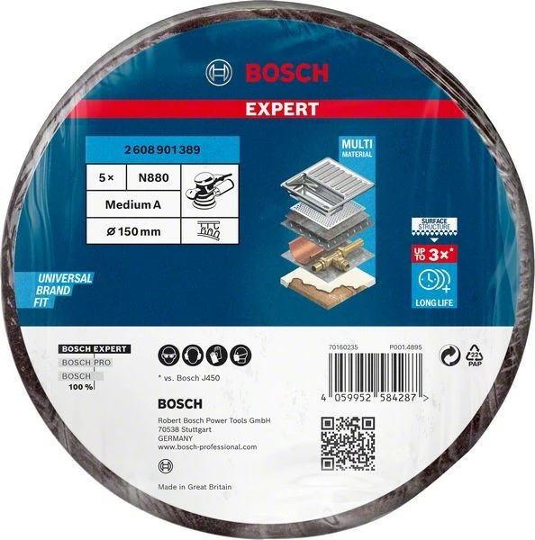 Bosch EXPERT N880 Vliesscheibe für Exzenterschleifer, 150 mm, 5-tlg. 2608901389 Bosch EXPERT N880 Vliesscheibe Für Exzenterschleifer, 150 mm, 5-tlg. 2608901389 -Bosch Verkäufe IMG RD 353369